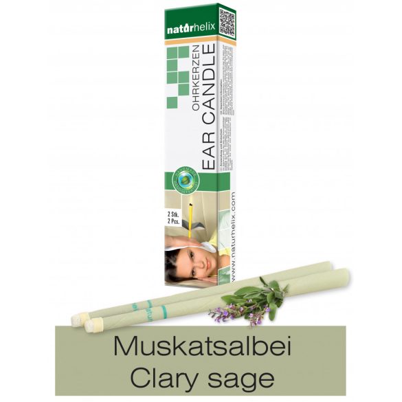 Naturhelix Ear Candles with Clary Sage Oil, 2pcs Pack