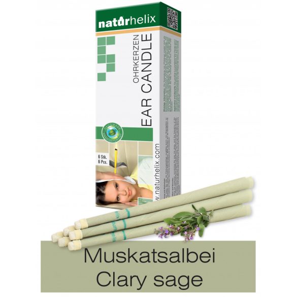 Naturhelix Ear Candles with Clary Sage Oil, 6pcs Pack