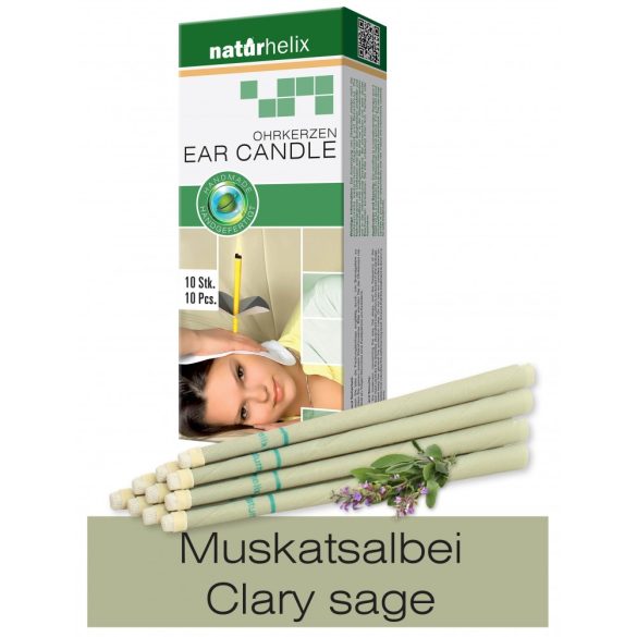 Naturhelix Ear Candles with Clary Sage Oil, 10pcs Pack
