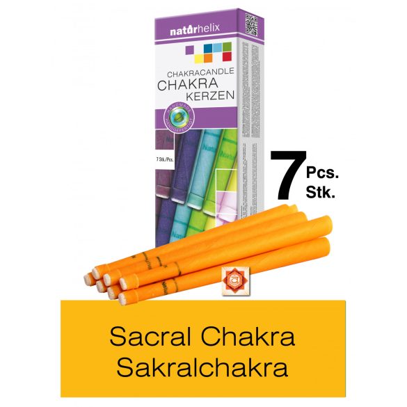 Naturhelix Chakrakerzen - Sakralchakra / Orange, 7er-Packung