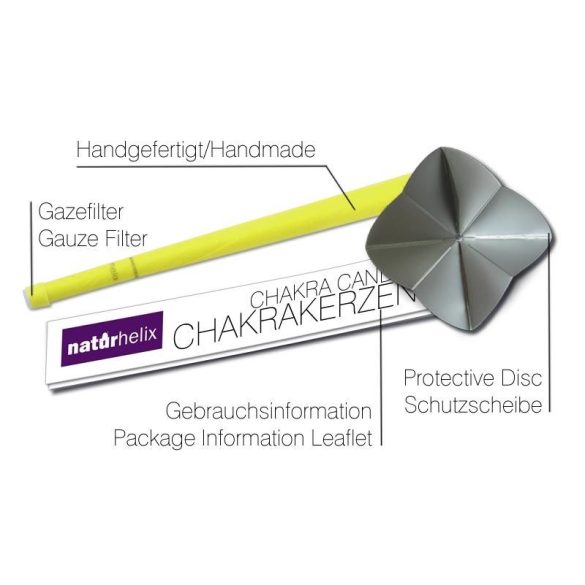 Naturhelix Chakrakerzen - Solarplexuschakra / Gelb, 7er-Packung