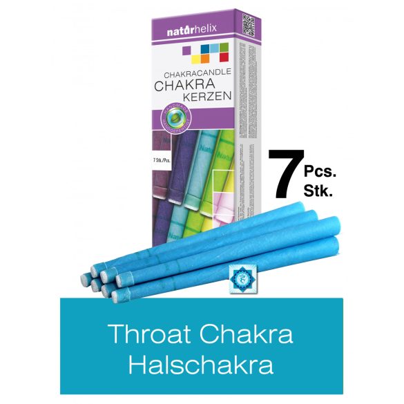 Naturhelix Chakra Candles Throat Chakra / Light Blue, 7pcs Pack