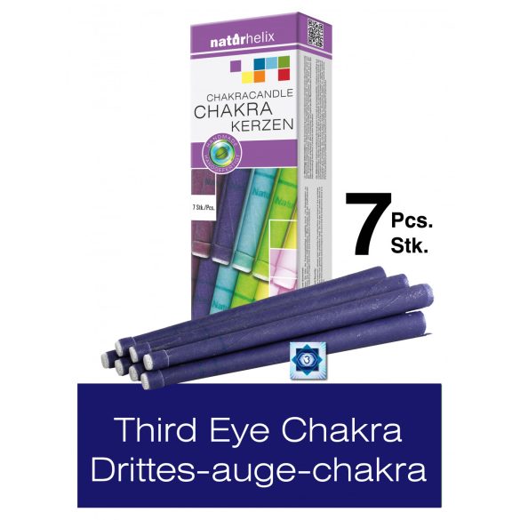 Naturhelix Chakra Candles Third-Eye Chakra / Dark Blue, 7pcs Pack