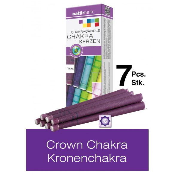 Naturhelix Chakrakerzen - Kronenchakra / Violett, 7er-Packung