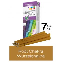 Naturhelix Chakrakerzen - Wurzelchakra / Braun, 7er-Packung