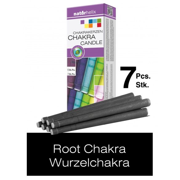 Naturhelix Chakra Candles Root Chakra / Black, 7pcs Pack