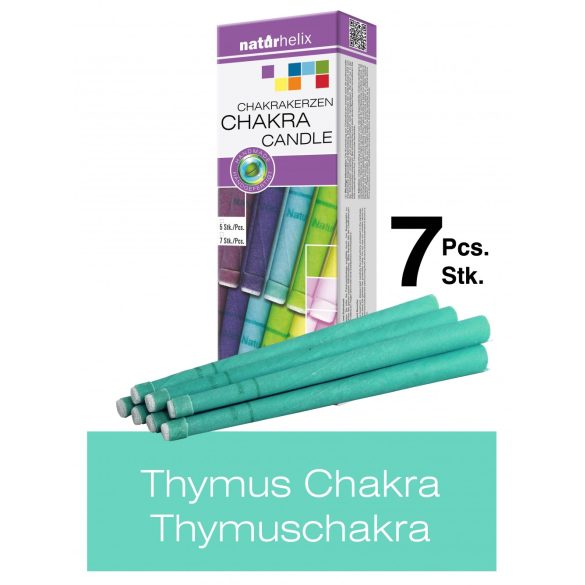 Naturhelix Chakra Candles Thymus Chakra / Turquoise, 7pcs Pack