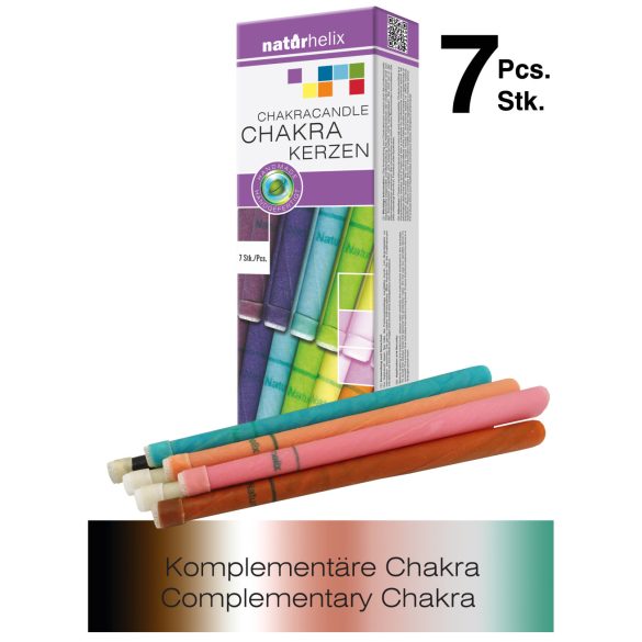 Candele Chakra Colori Complementare Naturhelix, 7pz/cf