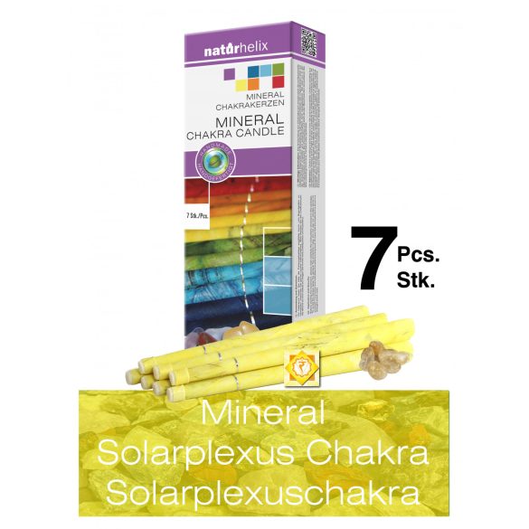 Naturhelix Mineral-Chakrakerzen - Solarplexuschakra/Gelb/Kalzit, 7er-Packung