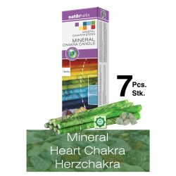   Naturhelix Mineral-Chakrakerzen - Herzchakra/Grün/Aventurin, 7er-Packung