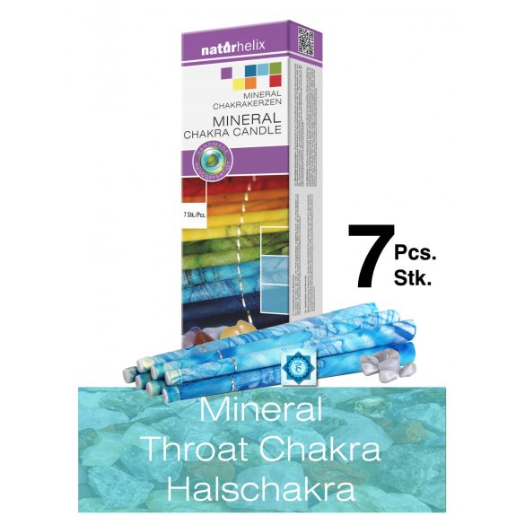 Candele Chakra Minerale Naturhelix Chakra della Gola / Azzurro, 7 pz